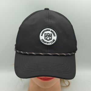 Hawthorn Woods Country Club Golf Hat Black Rope Cap Imperial OSFA Adjustable